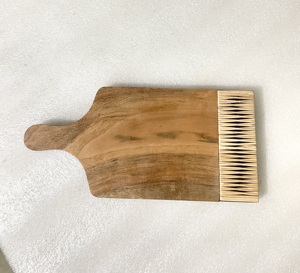 100% naturel rustique-en bois avec planche à découper/planche à découper créative en osier de rotin de bambou pour la coupe de fruits et légumes - Product Image 6