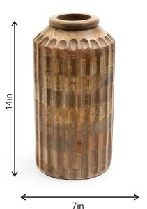 Jarrón de escultura moderna de madera con curvas suaves, recortes abstractos y acabado natural, ideal para decoración minimalista del hogar. - Product Image 5