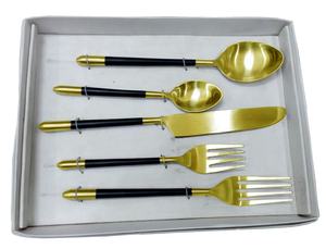 Ensemble de couverts en acier inoxydable miroir de haute qualité émail fini à la main multicolore par Axiom Home Accents - Product Image 4