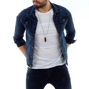 Winter Wears Thick Denim Coat Men's Denim Jacket Vintage Customized Logo Fabric Motorcycle Denim Jacket - Product Image 3