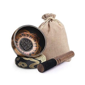 Cuenco de bronce Tibetano para meditación de Yoga, excelente resonancia, terapia de sonido, mazo, almohada, cuenco curativo para meditación, Yoga - Product Image 6