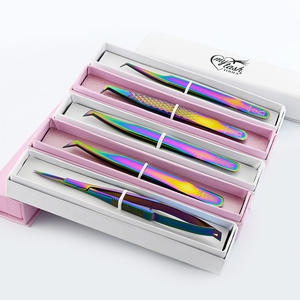 Kit de pinces pour techniciennes en cils : Pinces à volume à prise en fibre, outil d'extension et d'isolation avec ciseaux de coupe - Product Image 1