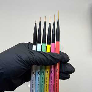 Ensemble de 6 pinceaux de précision pour nail art de luxe (tailles 5, 7, 9, 11, 13, 15) avec poils en nylon doux et plastique ondulé pour usage beauté - Product Image 3
