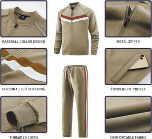 Ensemble 2 pièces grande taille pour homme Survêtement en molleton imprimé Vestes à fermeture éclair Vêtements d'hiver Respirant Logo Options XL XXL - Product Image 5