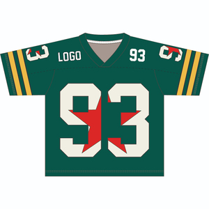 Maillot de football américain à manches courtes personnalisé Streetwear à la mode imprimé Logo broderie conception maille culture mode chemise de football - Product Image 6