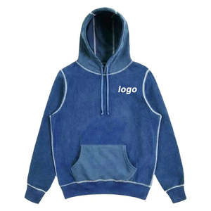 เสื้อมีฮู้ดตะเข็บตัดกันทรงหลวมเสื้อมีฮู้ดผ้าฝ้าย100% กรดสำหรับผู้ชายโลโก้ที่กำหนดเองลักษณะทึบแบบสวมหัว2026 - Product Image 3