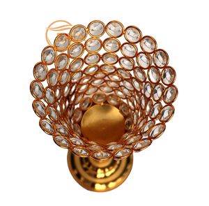 Antique Gold Aluminum Votive Holder with Champagne <b>Crystal</b> Bead Tea <b>Light</b> Wedding Home Decor Digital Printing Gift - Product Image 6