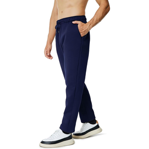 Pantalon de survêtement à fond ouvert en molleton pour homme avec poches, coupe décontractée, évacuation de l'humidité, pantalon respirant à cordon de serrage pour homme - Product Image 4