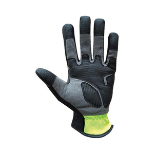 High Visibility Green Black Mechanic Gloves Anti-Slip Fire Grip Reliable Leather Work Safety Gloves with OEM Service - Product Image 3