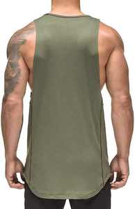 <b>Men's</b> Eco-friendly Cotton And Spandex Gym <b>Tanktop</b> Ribbed Singlets With Front Logo For Bodybuilding Vest Tank Top - Product Image 3