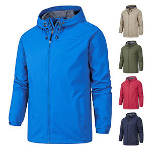Chaqueta Softshell impermeable ligera para hombre, resistente al viento, resistente al agua, carcasa suave para senderismo al aire libre, cremallera con capucha - Product Image 6