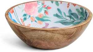 Bol à nourriture rond en bois de haute qualité avec des cuillères et une fourchette, bol pour restaurant, hôtel, vaisselle - Product Image 2