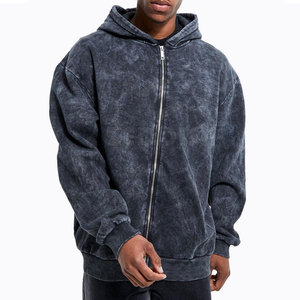 Ensemble de survêtement à capuche respirant en molleton technique 100 % coton, délavé à l'acide, grande taille, couleur unie, marque privée, collection hiver - Product Image 1