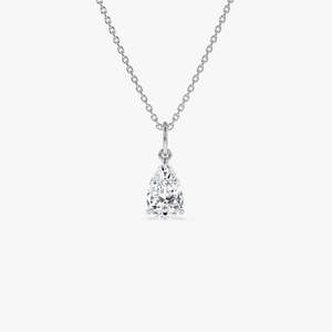 Collier classique avec pendentif en diamant de laboratoire en forme de poire, 1,00 ct E-F VS1, or 14 carats, bijoux fins à porter au quotidien, cadeau - Product Image 2