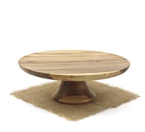 ถาดไม้อาคาเซียแบบเท้าสูงทำจากไม้อาคาเซียแท่นวางเค้กสำหรับเสิร์ฟเค้กและผลไม้ - Product Image 3