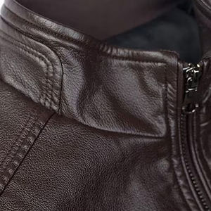 Veste en cuir pour hommes, dernier modèle, style cuir, streetwear tendance, veste pour hommes 2026, coupe ajustée - Product Image 5