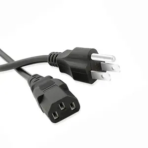 Great Quality Lowest Price Custom USA Power Cords Extension Cords 3 Pin Computer Power Cord Cables Plug US