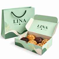 Boîte à biscuits en papier de qualité alimentaire personnalisée avec sac cadeau en papier, boîte d'emballage pour pâtisserie personnalisée imprimée pour biscuits