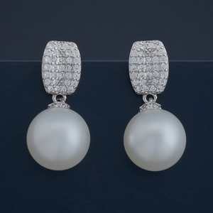Pendientes Colgantes de Plata 92.5 con Turquesa, Diamantes y Circonitas, Diseño de Bola Moderno para Bodas, Fiestas y Regalos, Modelo 183053 - Product Image 1