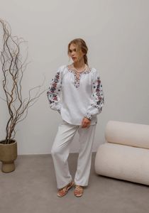 Kadın Modası Basit Dokuma İşlemeli Bluz Kısa Kollu Poplin Kumaş Günlük Stil İlkbahar Yaz Sonbahar Kış İçin - Product Image 4