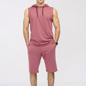 Sweat-shirts sans manches pour hommes, unis, d'hiver, pour la gym, athlétiques, 100% coton, en molleton, séchage rapide - Product Image 5