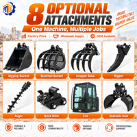 Accessoires pour mini-pelles : Tarière, Dents de godet, Grappin à bois, Attache rapide, Râteau, Pièces de machines de construction