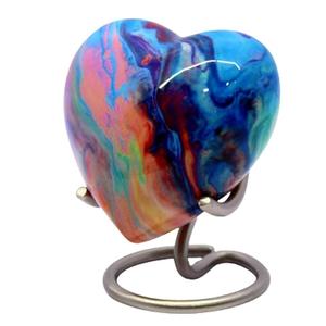 Hot Selling <b>Keepsake</b> Heart Urn Cremation Urn for Human pet Ashes with Premium Stand & <b>Box</b> Handcrafted Mini Urn Heat Shaped - Product Image 3