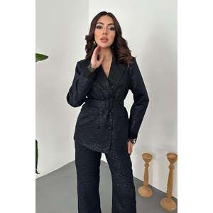 Navy Blue Suit with <b>Lace</b> <b>Sleeves</b> - Navy blue - Product Image 3