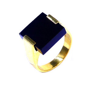 Everyday Wear Sterling Silver 925 Low MOQ Anillo de sello de piedras preciosas de ónix negro de Estilo Vintage clásico de alta calidad - Product Image 1