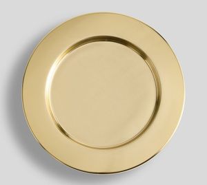 New Arrival Gold Round Tray <b>Decorative</b> Design <b>for</b> Serving Food and Home Dining Table Premium Tableware - Product Image 1