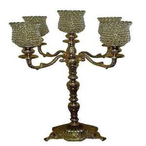 Candélabre en métal à 5 bras pour décoration d'éclairage de Noël bougeoir pour hôtel maison salon utilisation - Product Image 1