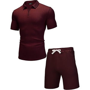 Ensemble deux pièces d'été pour hommes T-shirt décontracté et short assorti pour l'entraînement en salle de sport, activités de plein air et vêtements de tous les jours - Product Image 1
