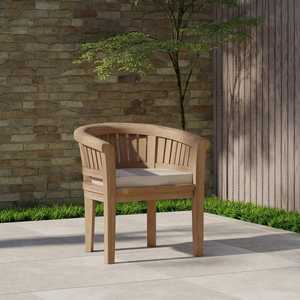 Modern Teak Wood Outdoor <b>Garden</b> Dining Set Round Patio <b>Table</b> Curved <b>Bench</b> and Chair Hotel Cafe Furniture - Product Image 3