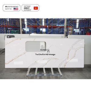 Encimera de cocina de piedra de cuarzo NV912, textura de larga duración, superficie elegante, Calacatta, piedra de cuarzo Artificial, losa de encimera de cocina - Product Image 5