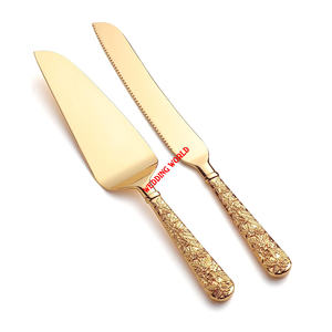 Couverts de fantaisie de concepteur de couteau de gâteau en métal de couleur d'or élégant classique pour des hôtels et des restaurants - Product Image 4