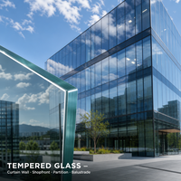 Verre trempé, verre de sécurité, verre courbé haute clarté pour façades de bâtiments, portes de douche, meubles