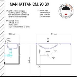90 cm <b>Suspended</b> Bathroom Cabinet with Miami Wall Unit and Mirror Bathroom <b>Sets</b> - Product Image 5