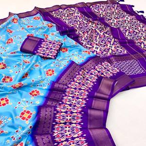 À la mode et élégant imprimé numérique Lichi Silk Kalamkari Saree couleurs accrocheuses et qualité supérieure pour les consommateurs et les acheteurs en gros - Product Image 3