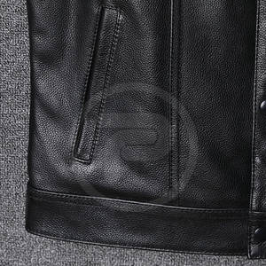 Ropa de invierno Chaleco de cuero sin mangas Chaleco de cuero de los hombres de la mejor calidad Chaleco de cuero genuino para la venta - Product Image 6