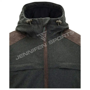 Veste de chasse et de safari pour homme en laine 100% coupe-vent tactique d'hiver en gros avec fermeture éclair sur le devant - Product Image 2