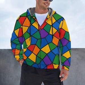 Sweat à capuche personnalisé en polaire 100% polyester respirant et écologique, avec fermeture éclair, design vintage délavé, fabriqué par un fabricant de vêtements. - Product Image 2