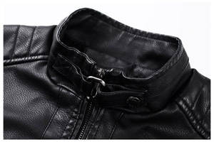 Veste en cuir à fermeture éclair vintage pour homme printemps 2024 Vêtement décontracté avec veste de motard élégante pour homme - Product Image 6