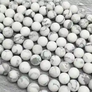 Натуральные белые гладкие 10 мм круглые бусины Howlite оптом из драгоценных камней нить от производителя Интернет-магазин по цене дилера-AAA