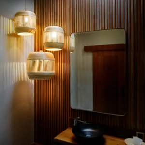 Tissé à la main nouveau design bambou naturel abat-jour suspendu élégance bambou abat-jour pendentif fabriqué au Vietnam prix pas cher - Product Image 5