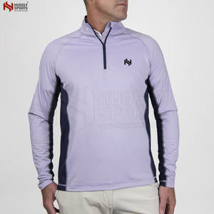 Gran oferta de camisetas deportivas con media cremallera para hombre, último diseño cómodo hecho de poliéster/algodón a la venta - Product Image 3