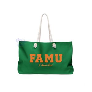 Bolsa de Mano de Lona de Algodón Personalizada de la Universidad Agrónoma y Mecánica de Florida (FAMU) con Bordado y Cierre Abierto para Uso Diario - Product Image 1