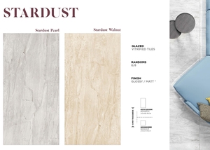 Design italien Stardust Pearl Carreaux en porcelaine émaillée Carreaux d'intérieur modernes antidérapants pour villas centres commerciaux écoles - Product Image 2