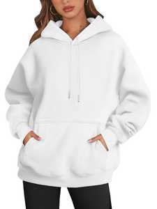 Sweat-shirts à capuche pour femmes grande taille, mode décontractée, logo personnalisé OEM, polaire, couleur unie, anti-boulochage, respirant, hiver, vintage - Product Image 4