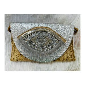 กระเป๋าคลัทช์ปอกระเจาทำด้วยมือสไตล์โบฮีเมียนซิปตัวยาวประดับด้วยลูกปัด - Product Image 6