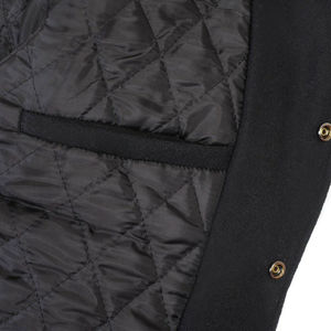 Blouson universitaire unisexe OEM en gros, personnalisable avec blocs de couleur, fermeture à boutons corne, design à panneaux avant, design personnalisé, hiver - Product Image 5